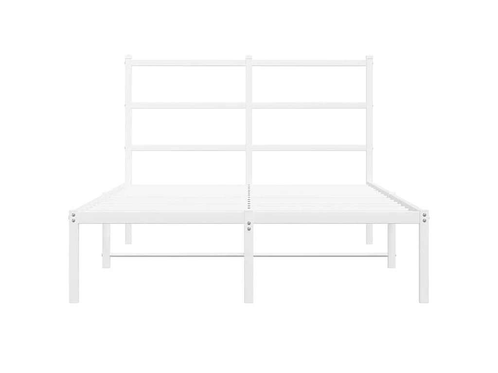 Bedframe met hoofdbord metaal wit 120x200 cm