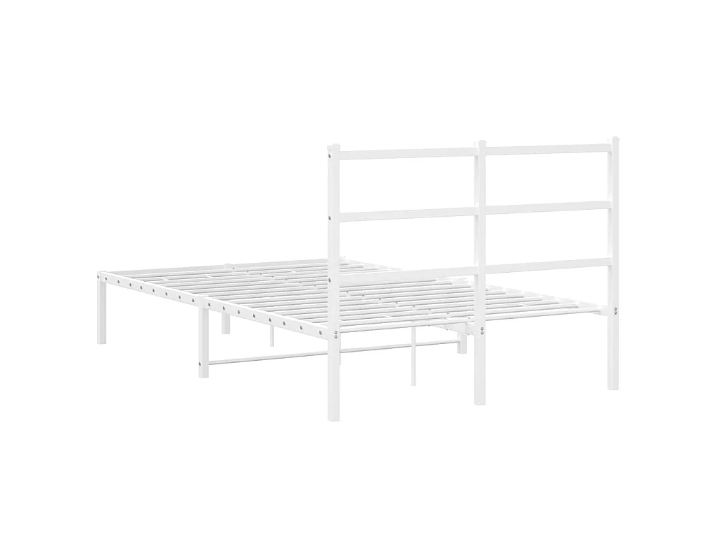 Bedframe met hoofdbord metaal wit 120x200 cm