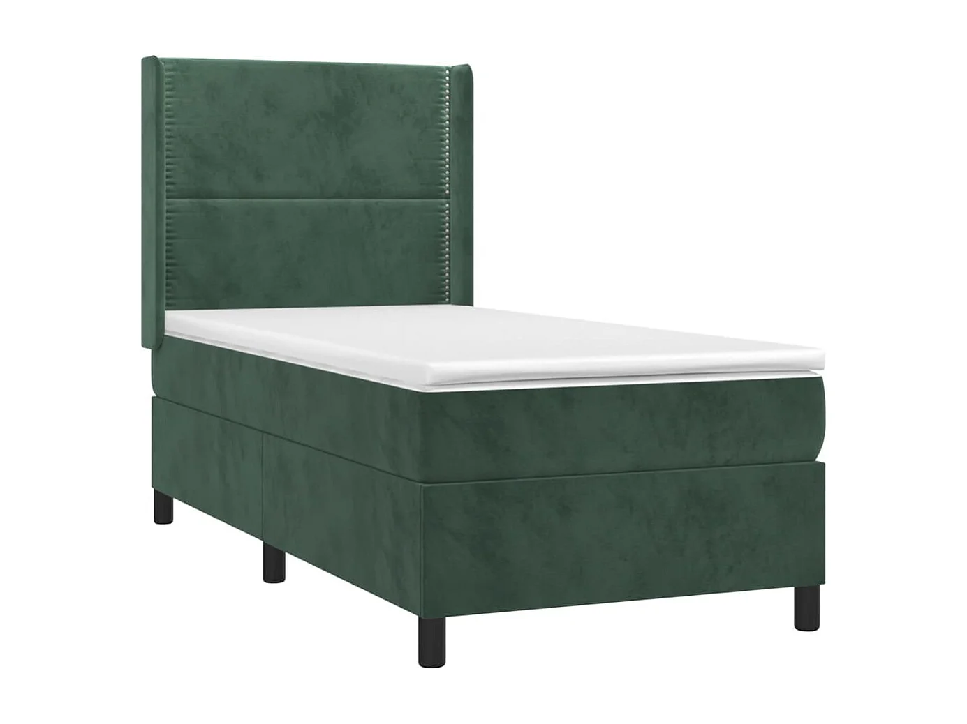 Sommier à lattes de lit matelas LED Vert foncé 90x200cm Velours