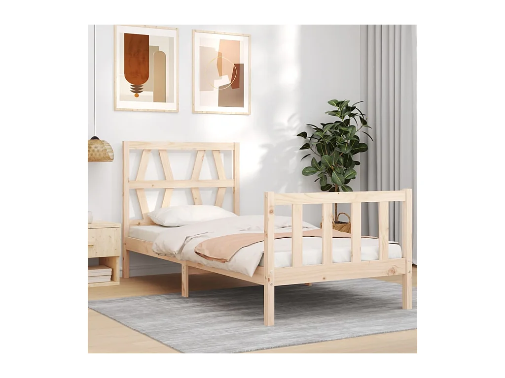 Cadre de lit sans matelas 100x200 cm bois massif de pin