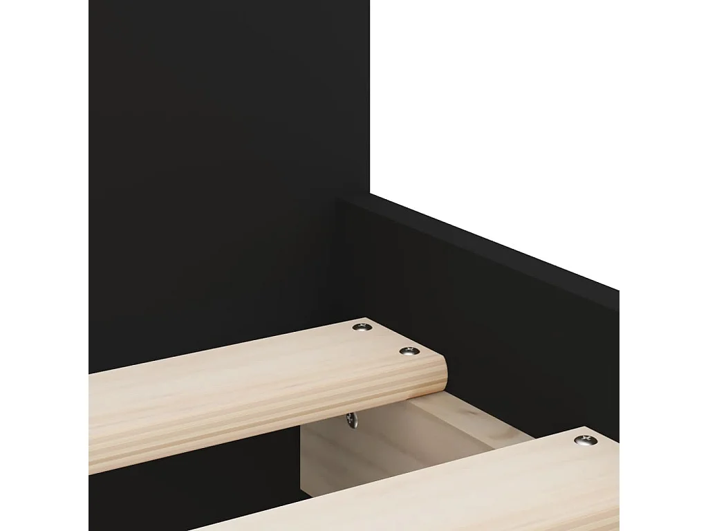 Cadre de lit avec tiroirs sans matelas noir 100x200 cm