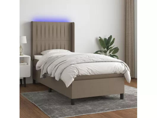 Kauf Unique Boxspringbett mit Matratze & LED Taupe 80x200 cm Stoff