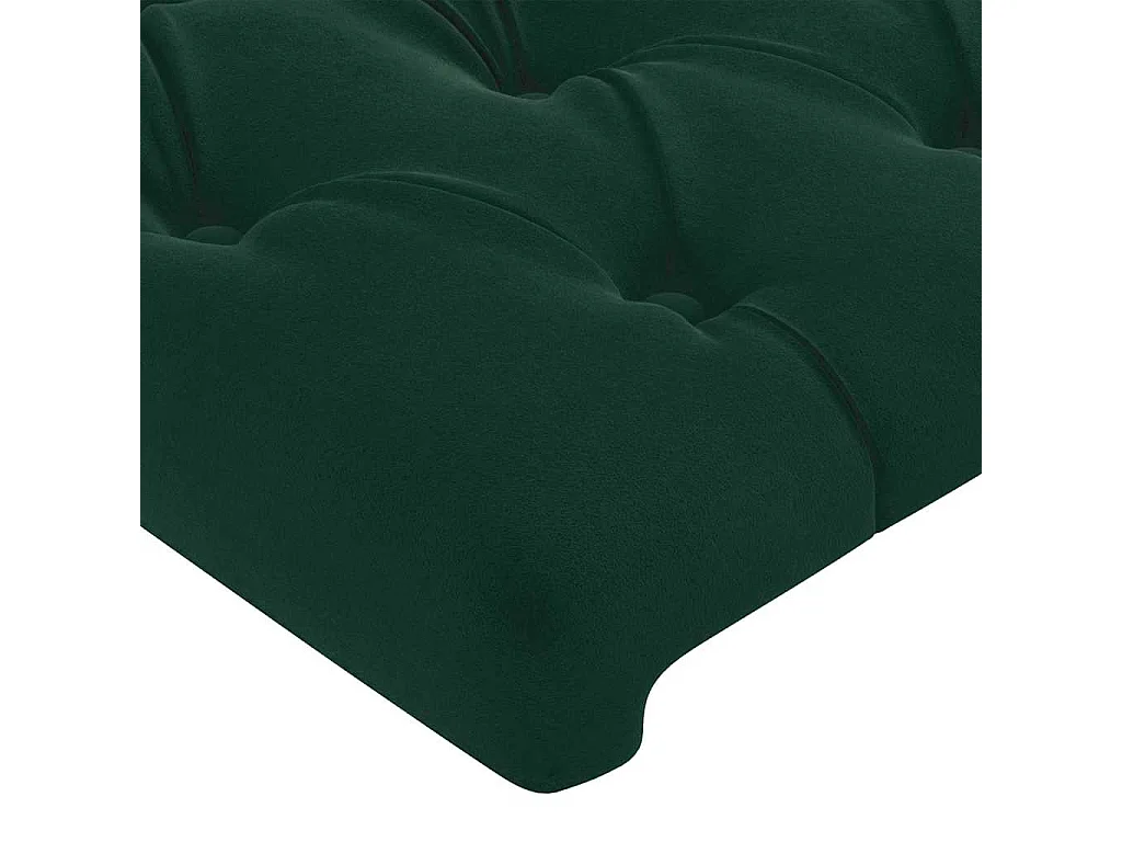 Cadre de lit sans matelas vert foncé 140x190 cm velours
