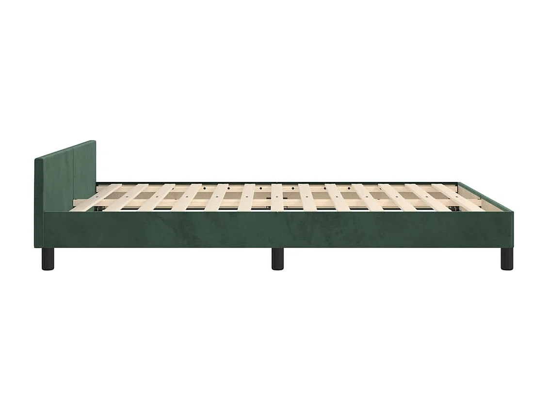 Giroletto senza Materasso Verde Scuro 140x190 cm in Velluto