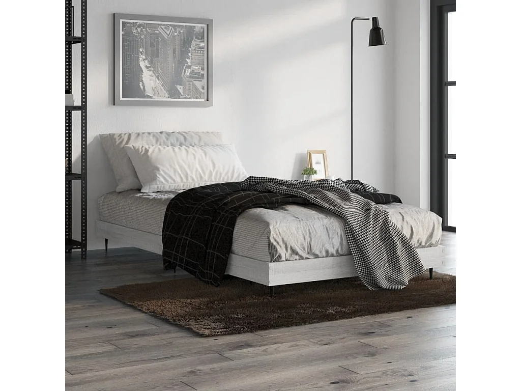 Cadre de lit sans matelas sonoma gris 90x190 cm