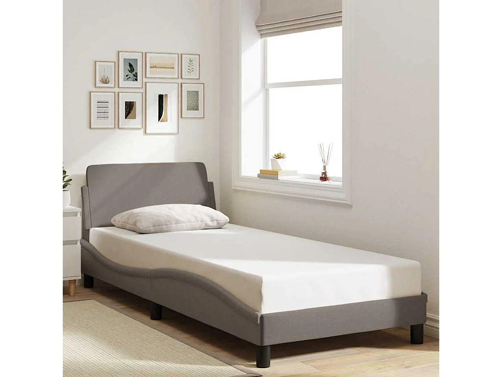 Giroletto con Testiera Dover Tortora 80x200cm Tessuto