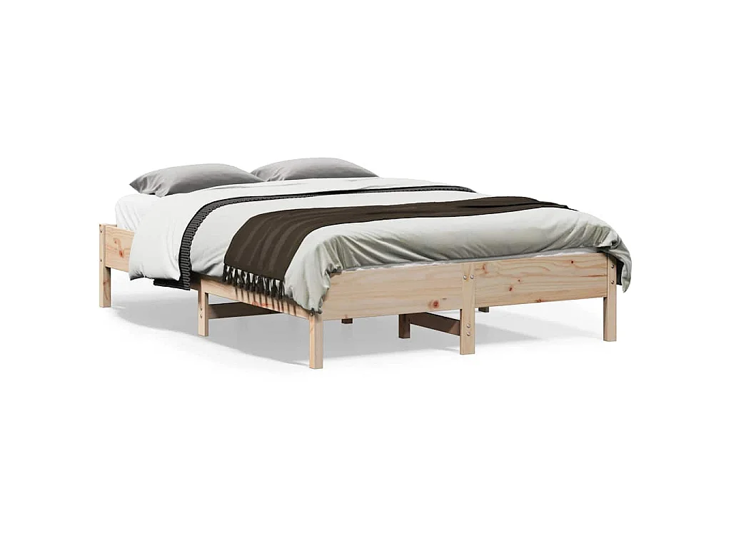 Cadre de lit sans matelas 140x190 cm bois de pin massif