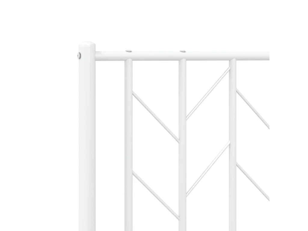 Cadre de lit métal sans matelas et pied de lit blanc 140x190 cm