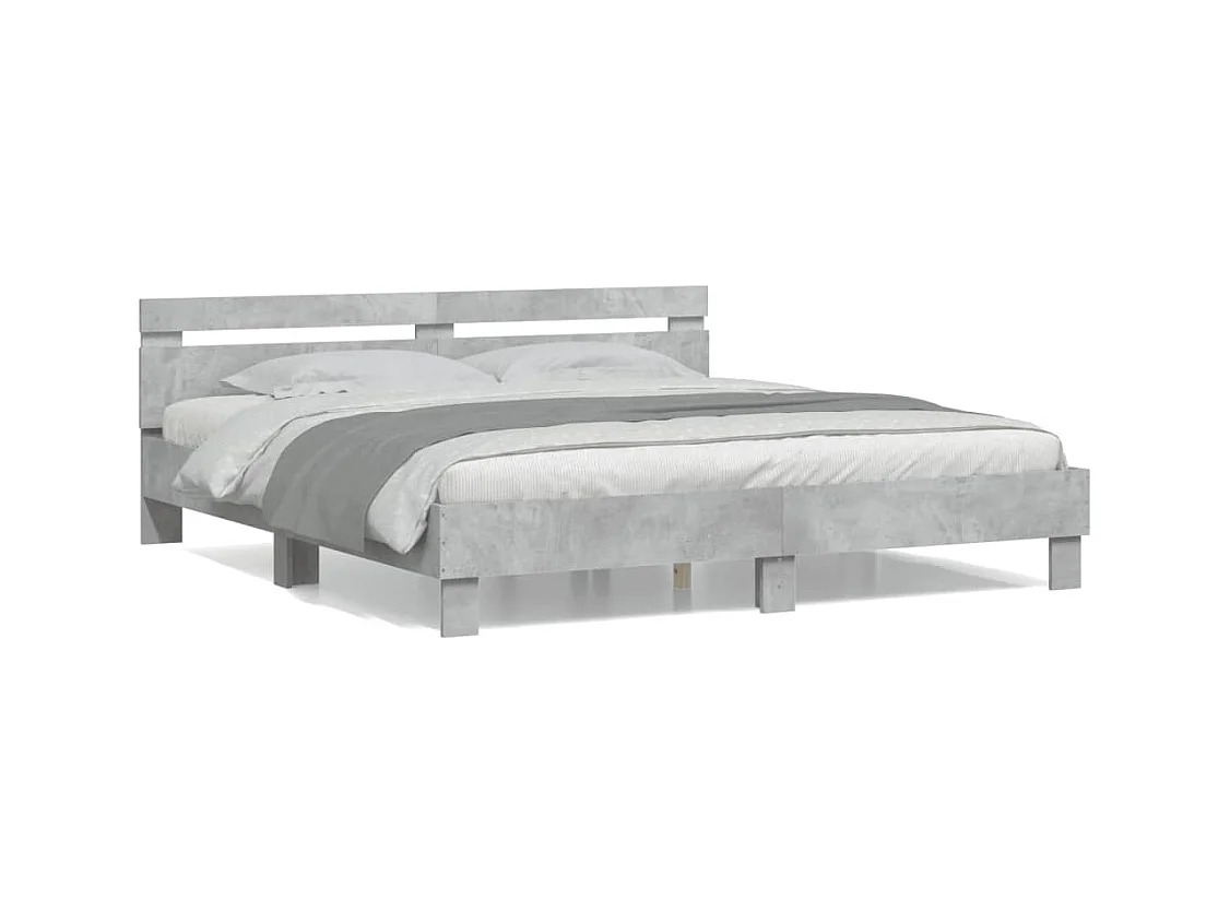 Giroletto Testiera Grigio Cemento 200x200 cm Legno Multistrato