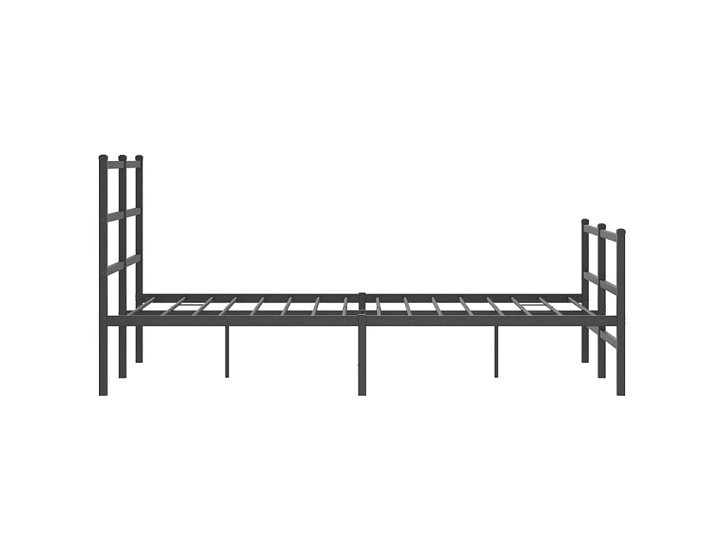Cadre de lit métal sans matelas avec pied de lit noir 120x190cm
