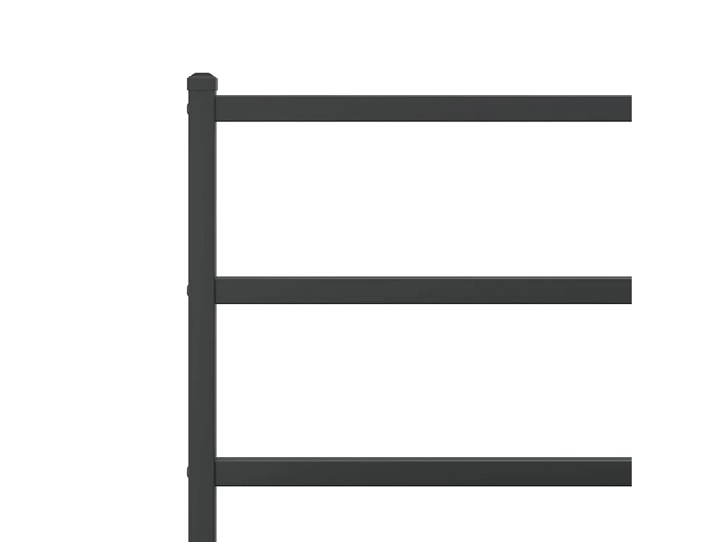 Cadre de lit métal sans matelas avec pied de lit noir 120x190cm