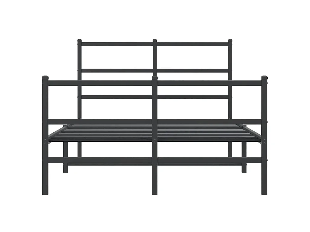 Bettgestell mit Kopf- und Fußteil Metall Schwarz 120x190 cm