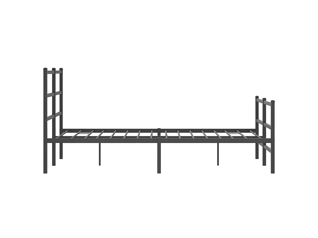 Bettgestell mit Kopf- und Fußteil Metall Schwarz 120x190 cm