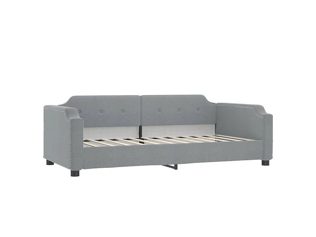 Sofá-cama c/ gavetão e colchões 90x190 cm tecido cinzento-claro