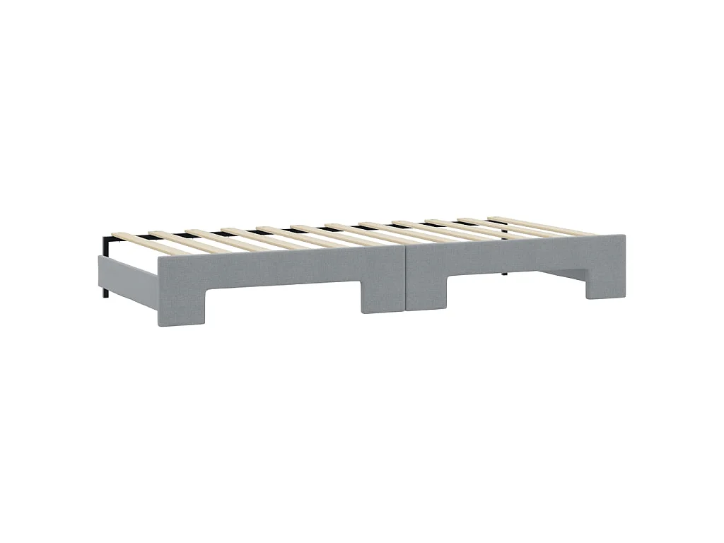 Sofá-cama c/ gavetão e colchões 90x190 cm tecido cinzento-claro