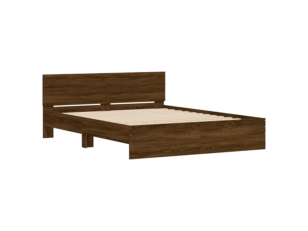 Cadre de lit sans matelas chêne marron 150x200 cm