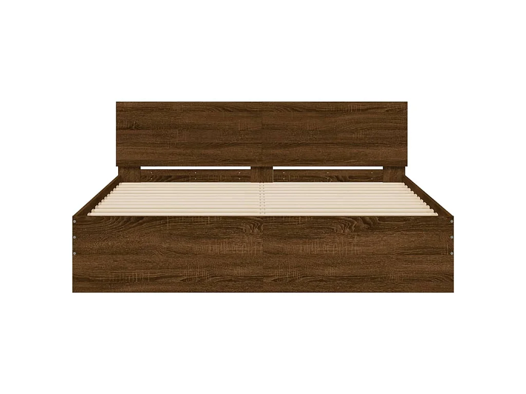 Cadre de lit sans matelas chêne marron 150x200 cm