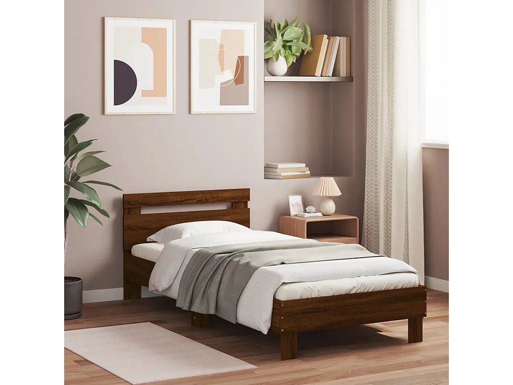 Cadre de lit sans matelas avec lumières LED 90x190 cm