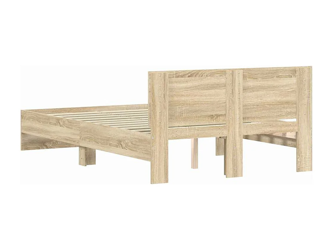 Estructura de cama con cabecero roble Sonoma 120x190 cm