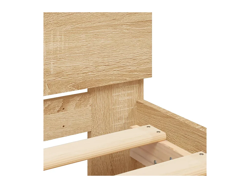Estructura de cama con cabecero roble Sonoma 120x190 cm