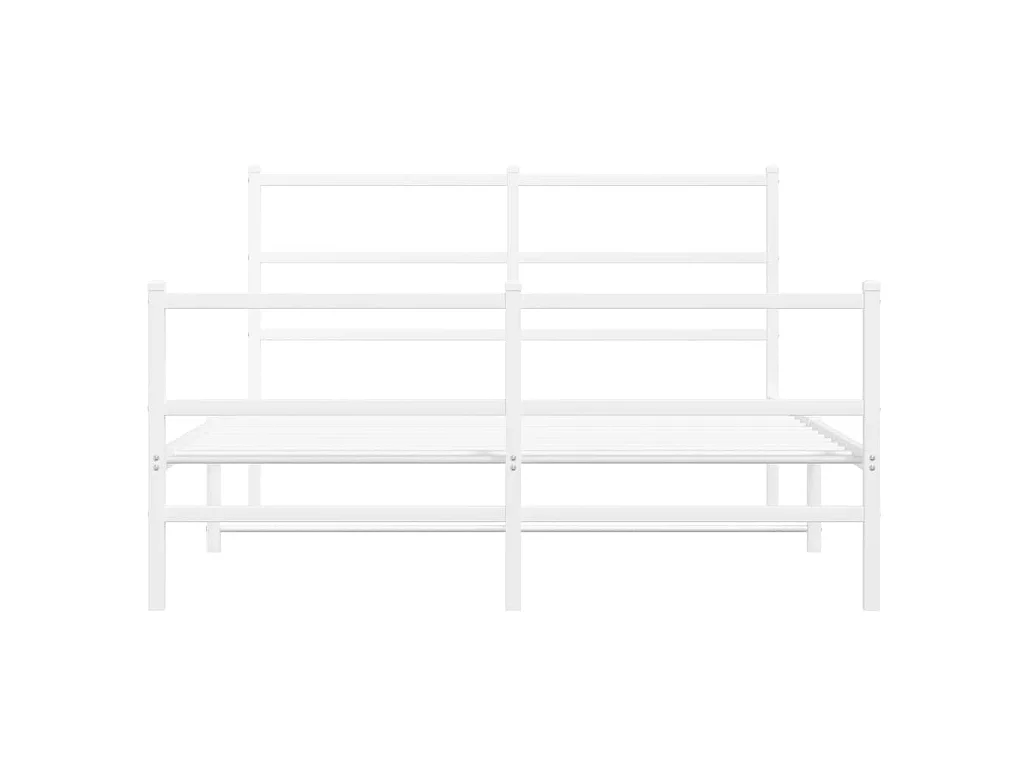 Bedframe met hoofd- en voeteneinde metaal wit 140x190 cm