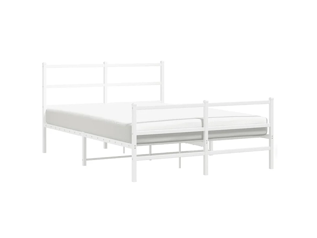 Bedframe met hoofd- en voeteneinde metaal wit 140x190 cm