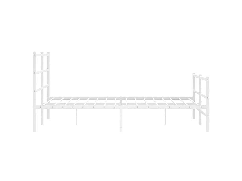 Bedframe met hoofd- en voeteneinde metaal wit 140x190 cm