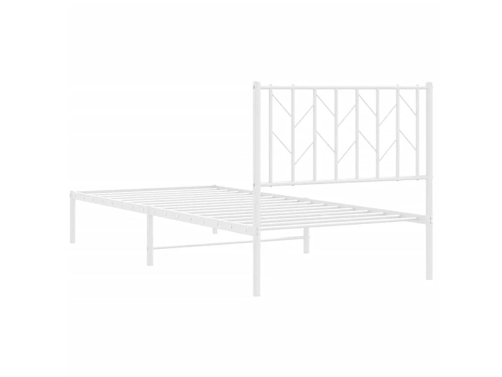 Giroletto con Testiera Metallo Bianco 90x190 cm