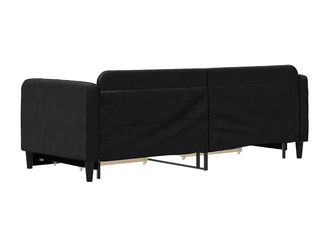 Tagesbett Ausziehbar mit Schubladen Schwarz 80x200 cm Stoff