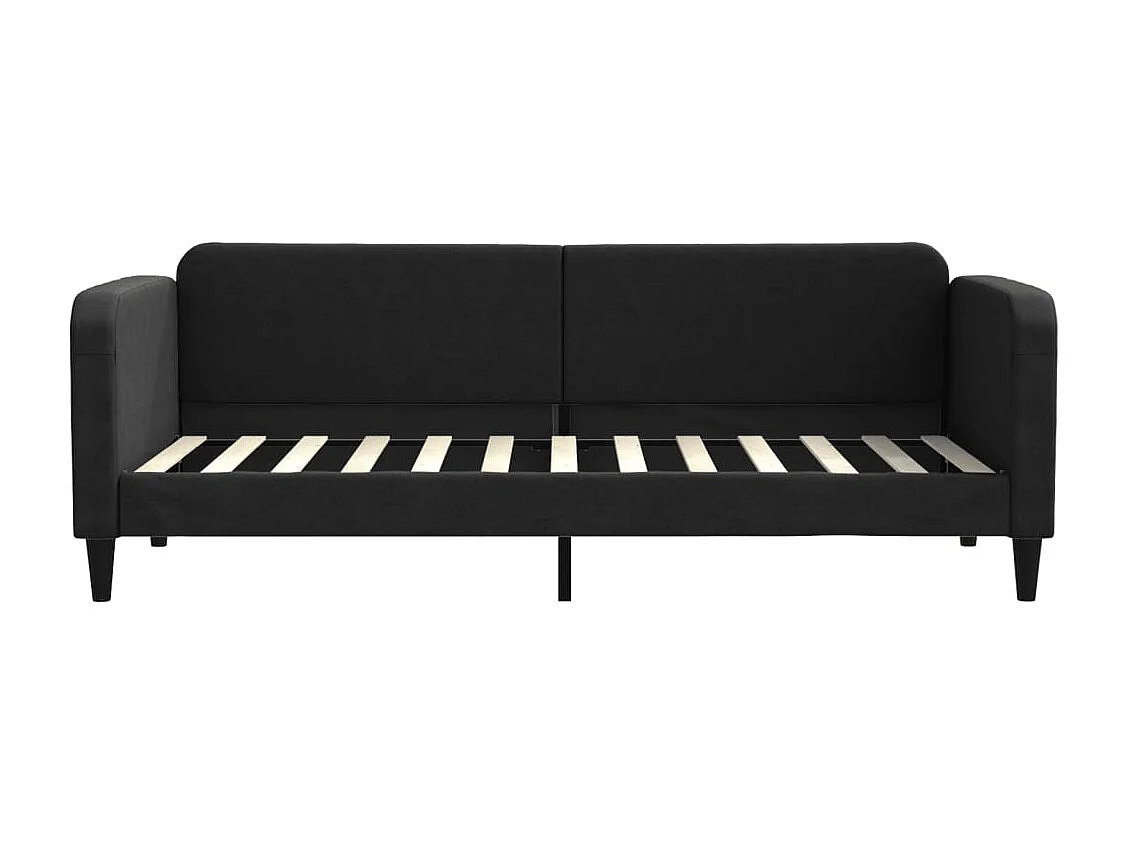 Tagesbett Ausziehbar mit Schubladen Schwarz 80x200 cm Stoff