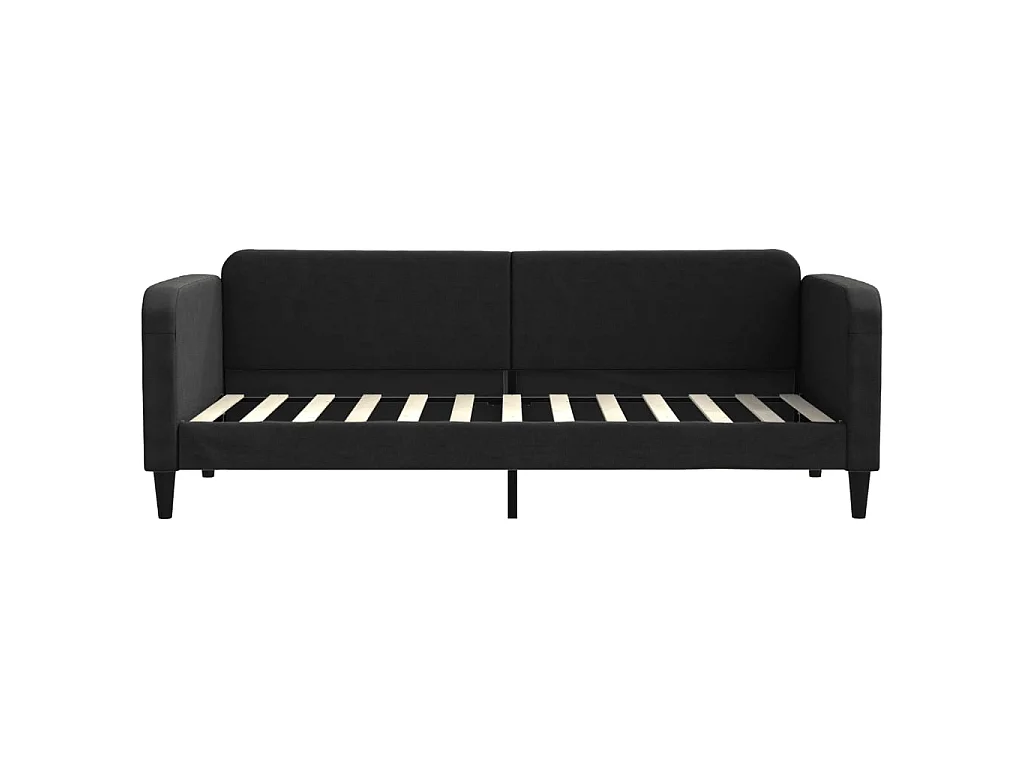 Slaapbank met onderschuifbed en lades 80x200 cm stof zwart