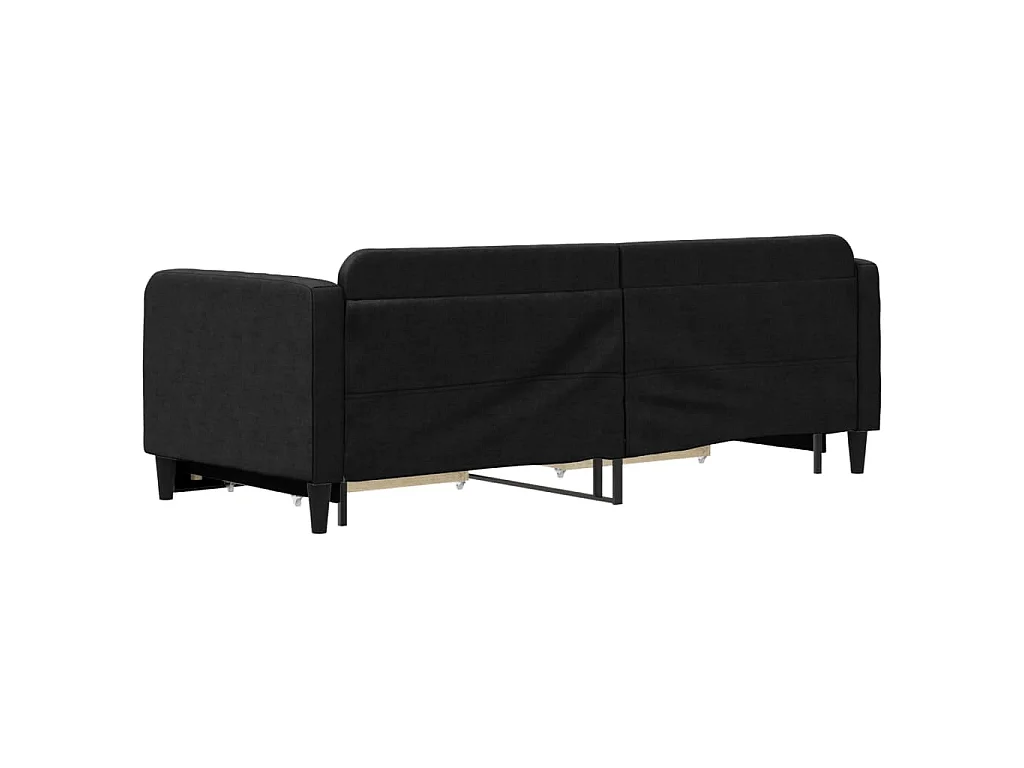 Slaapbank met onderschuifbed en lades 80x200 cm stof zwart