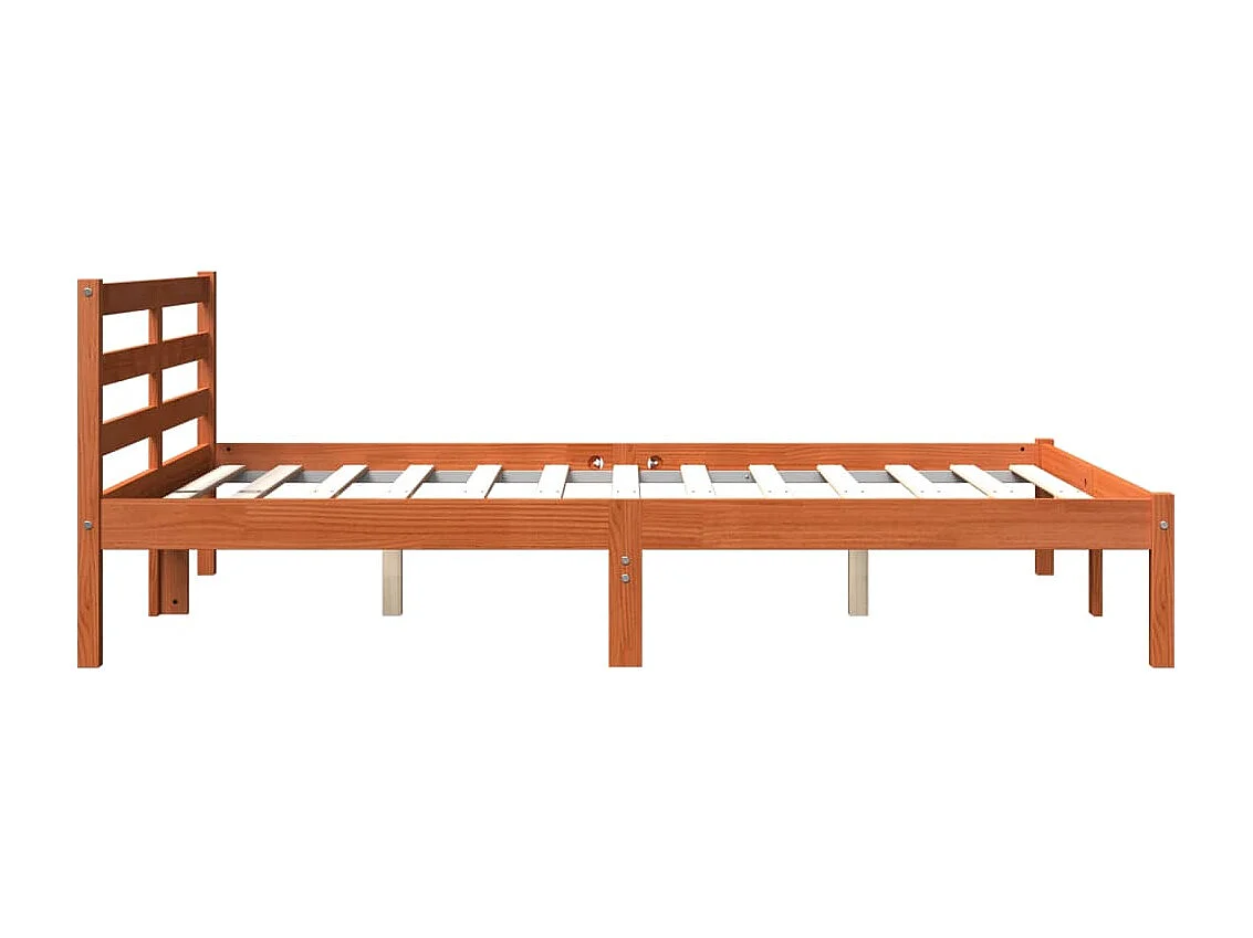 Cadre de lit sans matelas cire marron 120x190cm bois pin massif