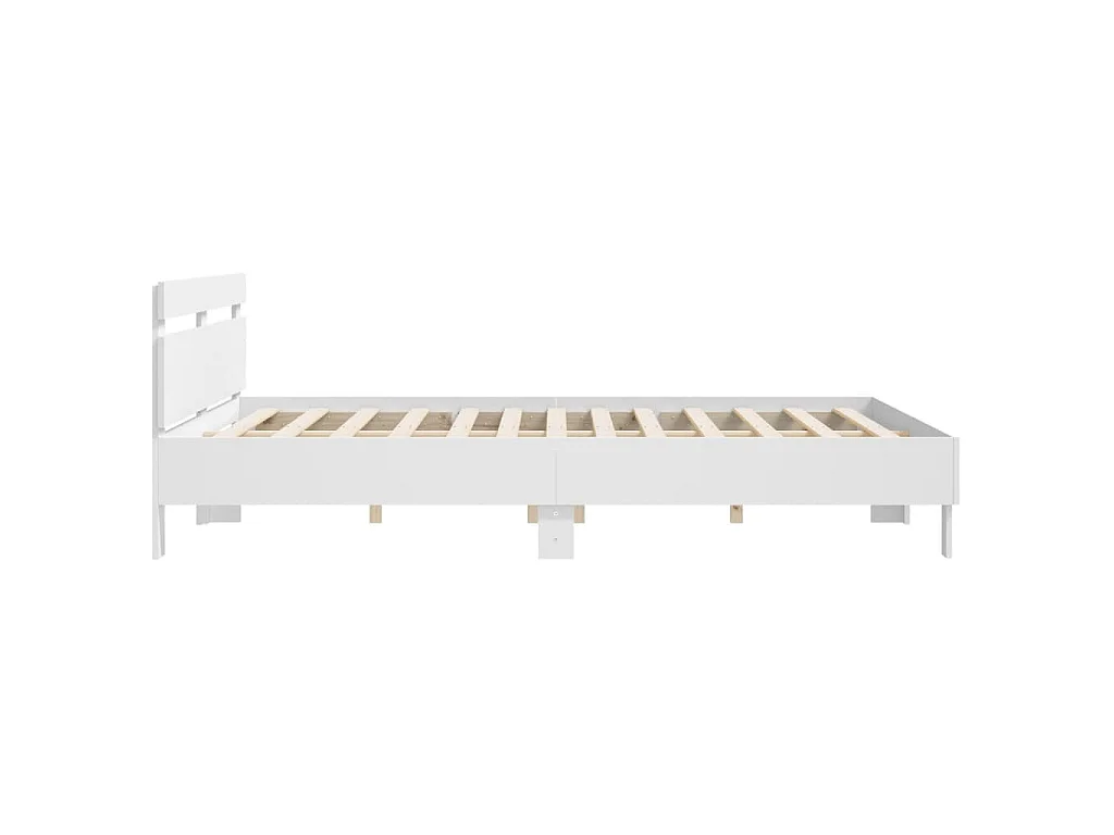 Cadre de lit sans matelas blanc 160x200 cm