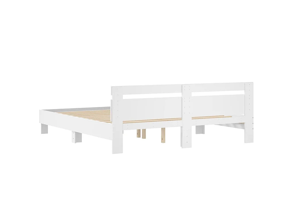 Cadre de lit sans matelas blanc 160x200 cm