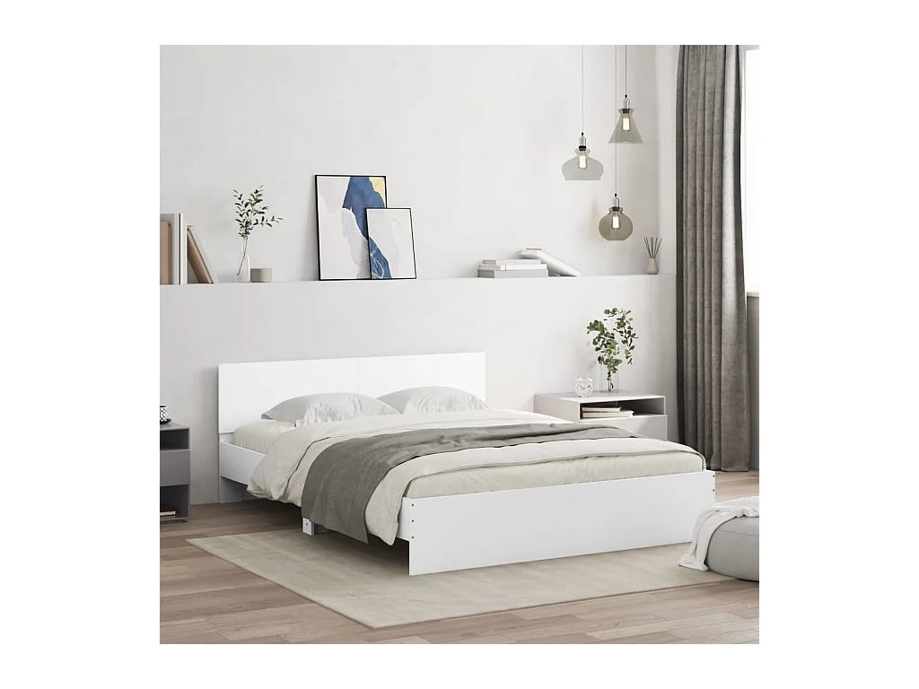 Cadre de lit sans matelas blanc 140x200 cm