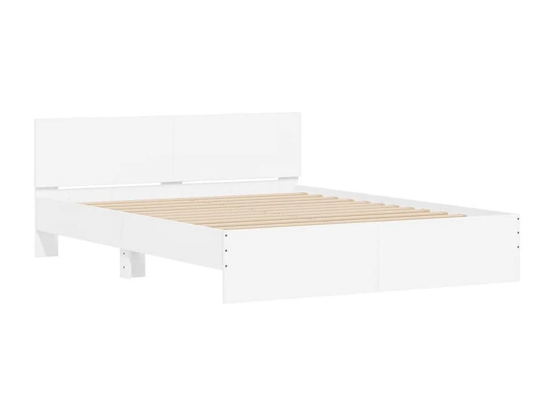 Bedframe met hoofdeinde wit 140x200 cm