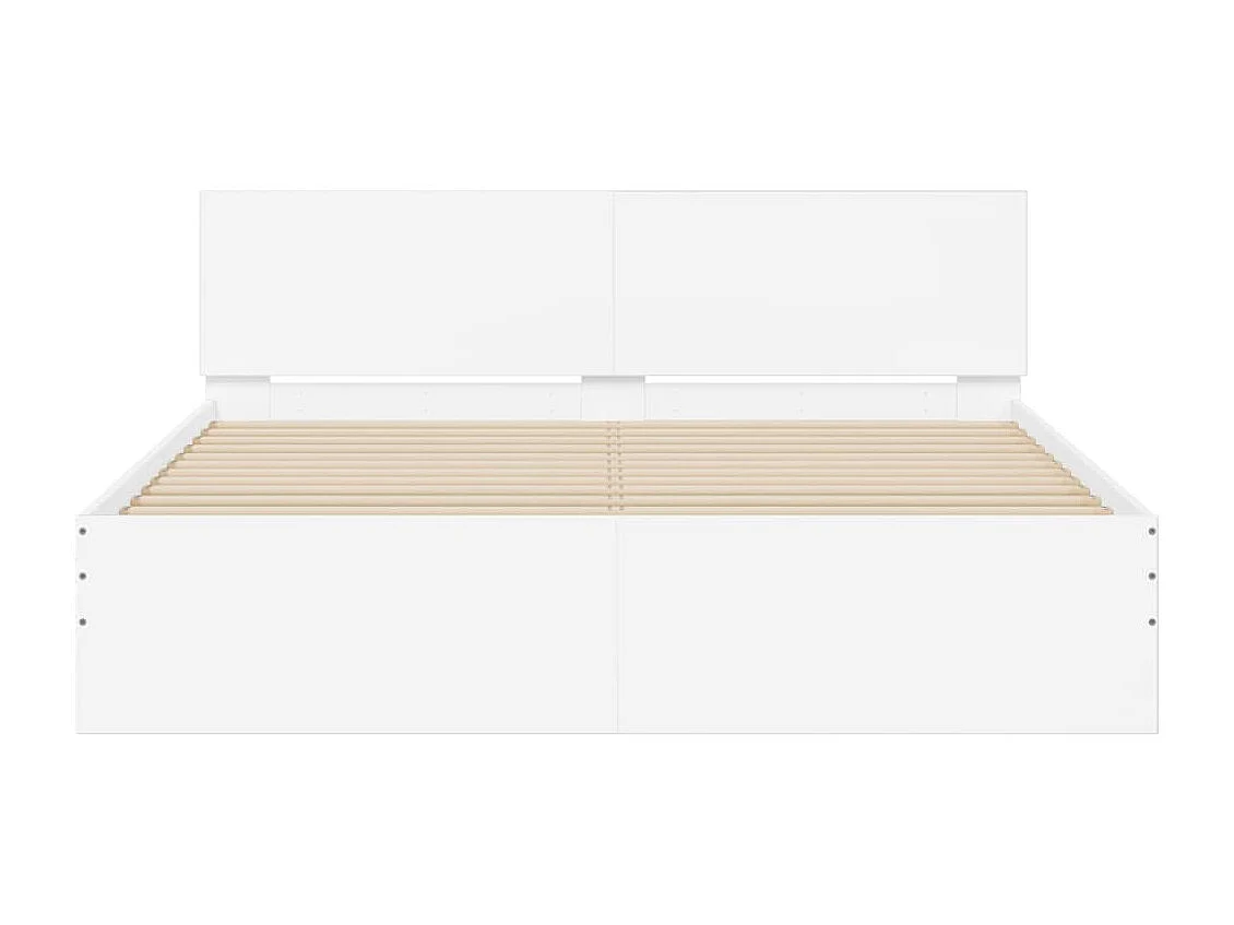 Bedframe met hoofdeinde wit 140x200 cm