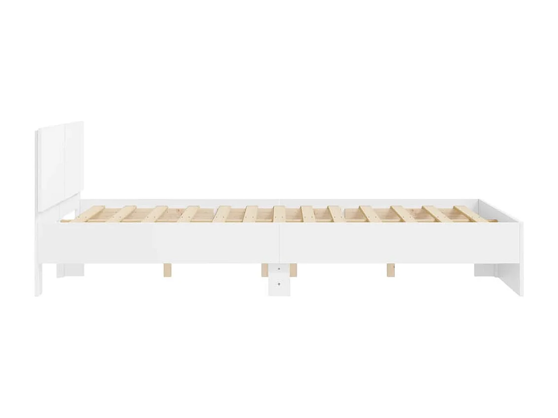 Bedframe met hoofdeinde wit 140x200 cm