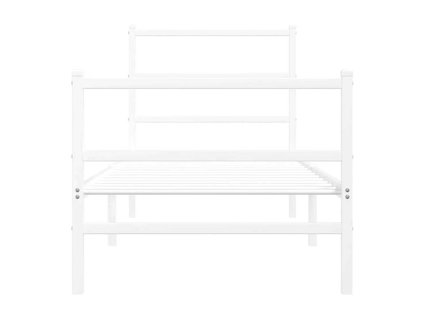Bedframe met hoofd- en voeteneinde metaal wit 80x200 cm