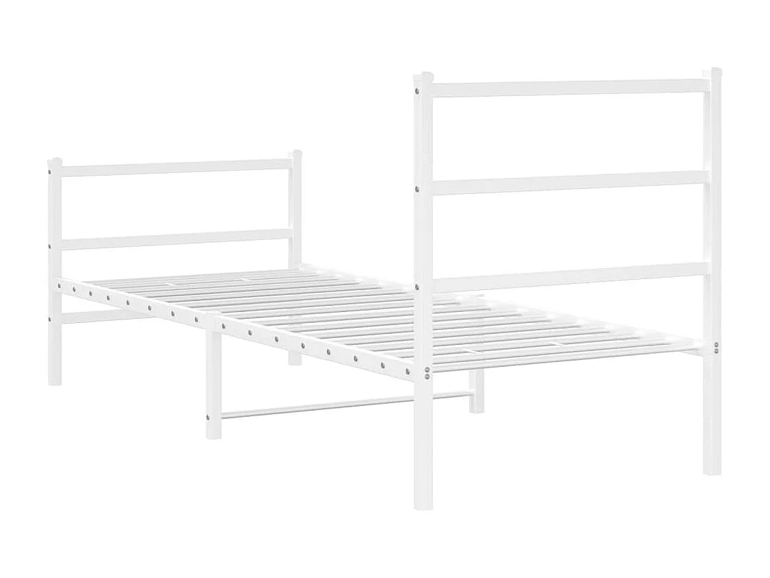 Bedframe met hoofd- en voeteneinde metaal wit 80x200 cm