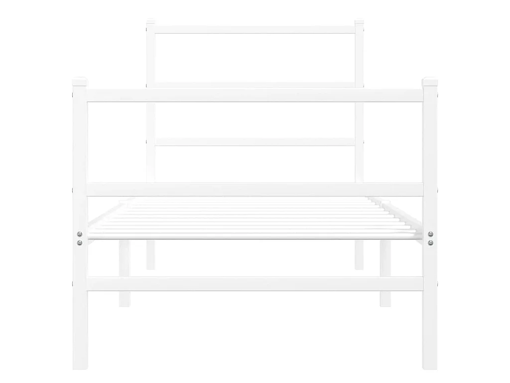 Giroletto con Testiera e Pediera Metallo Bianco 80x200 cm