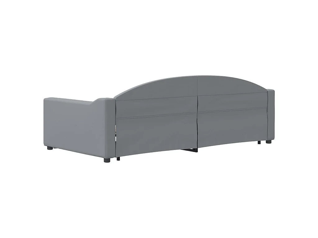 Lit de jour avec gigogne sans matelas gris clair 100x200 cm