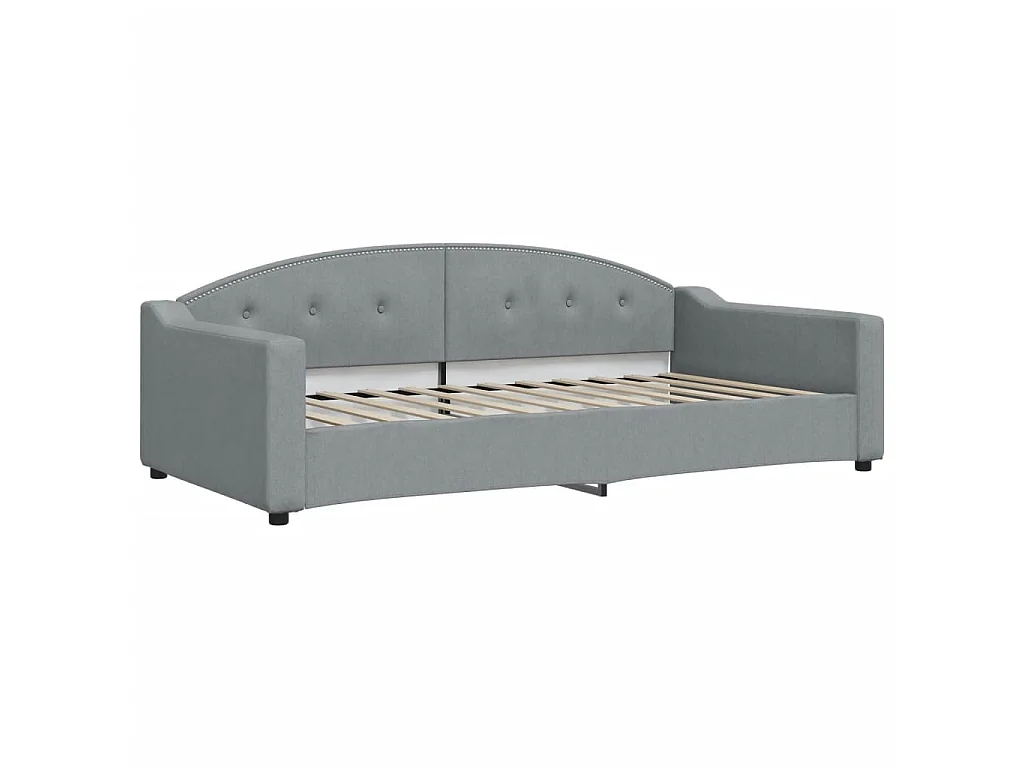 Lit de jour avec gigogne sans matelas gris clair 100x200 cm