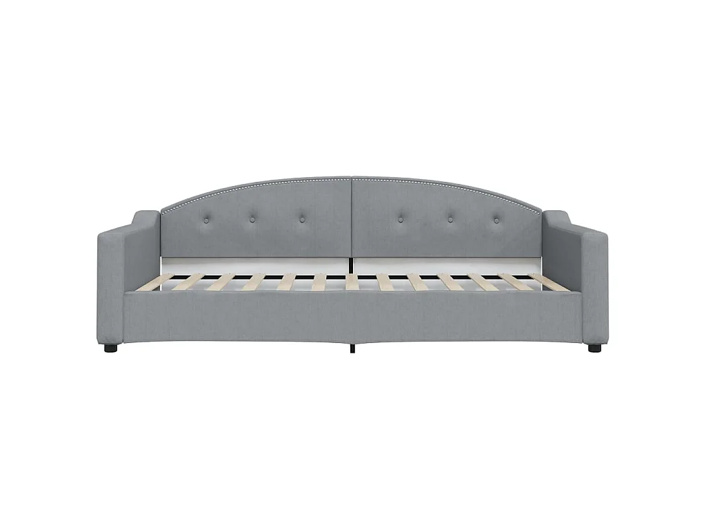 Lit de jour avec gigogne sans matelas gris clair 100x200 cm