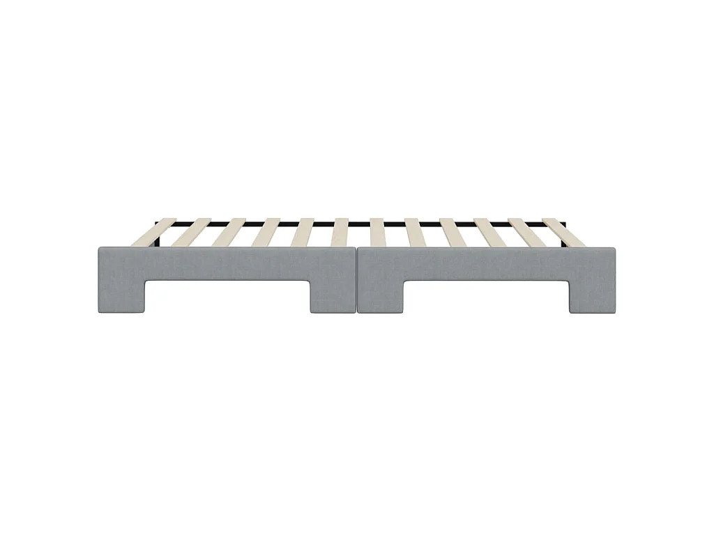 Lit de jour avec gigogne sans matelas gris clair 100x200 cm