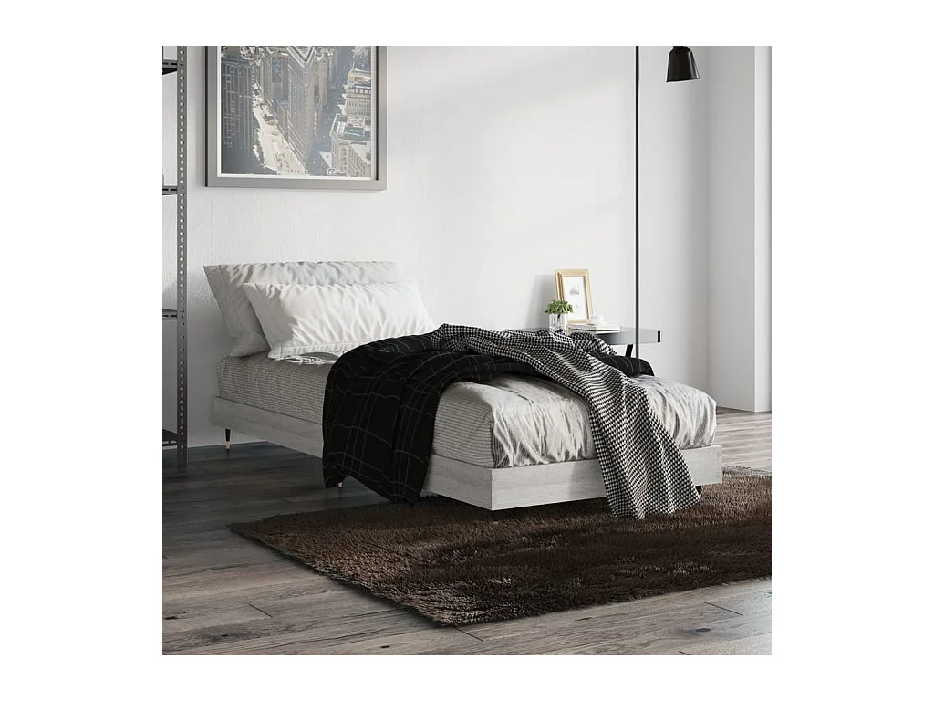 Cadre de lit sans matelas sonoma gris 75x190 cm