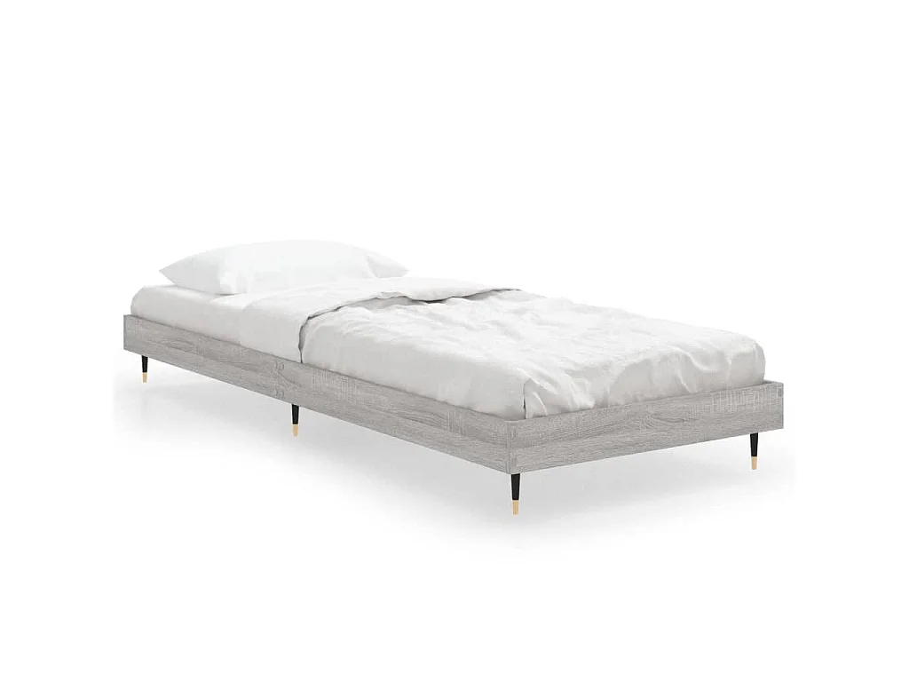 Cadre de lit sans matelas sonoma gris 75x190 cm