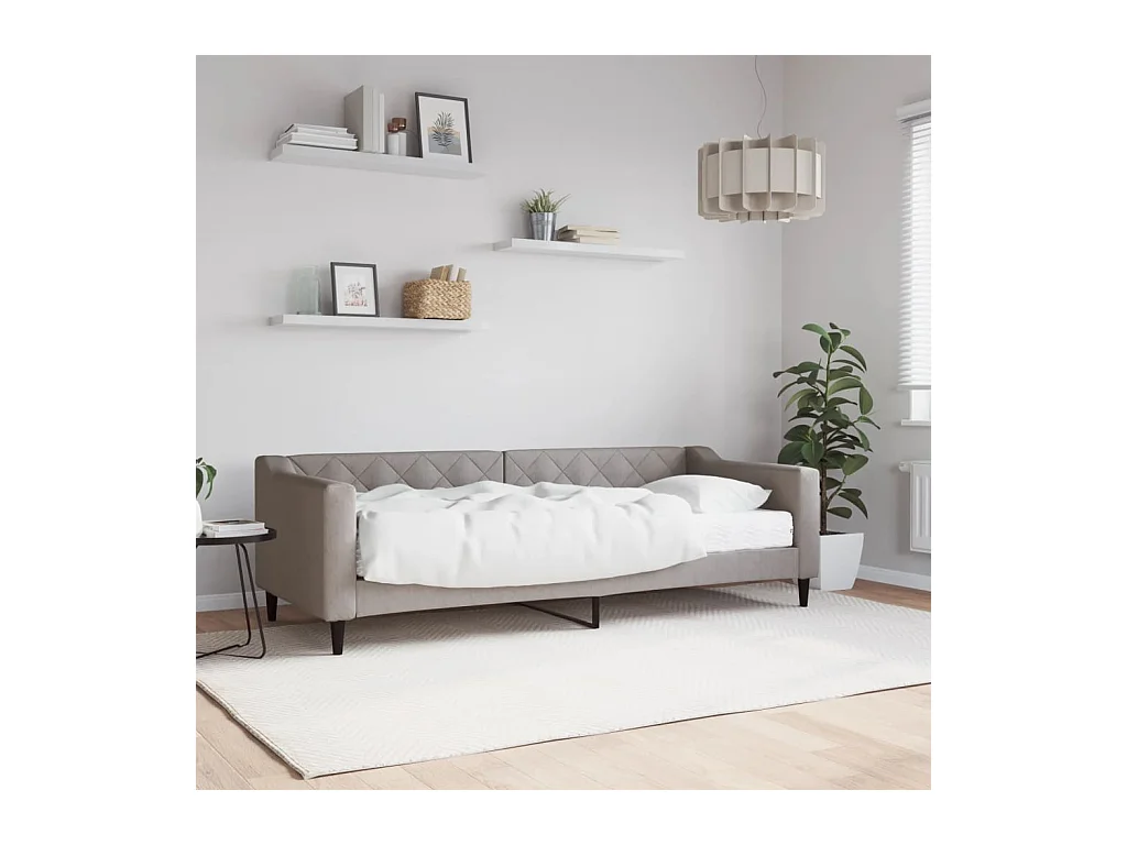 Lit de jour avec matelas taupe 80x200 cm tissu