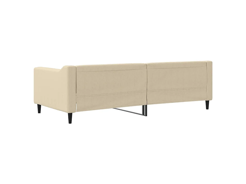 Slaapbank 90x200 cm stof crèmekleurig